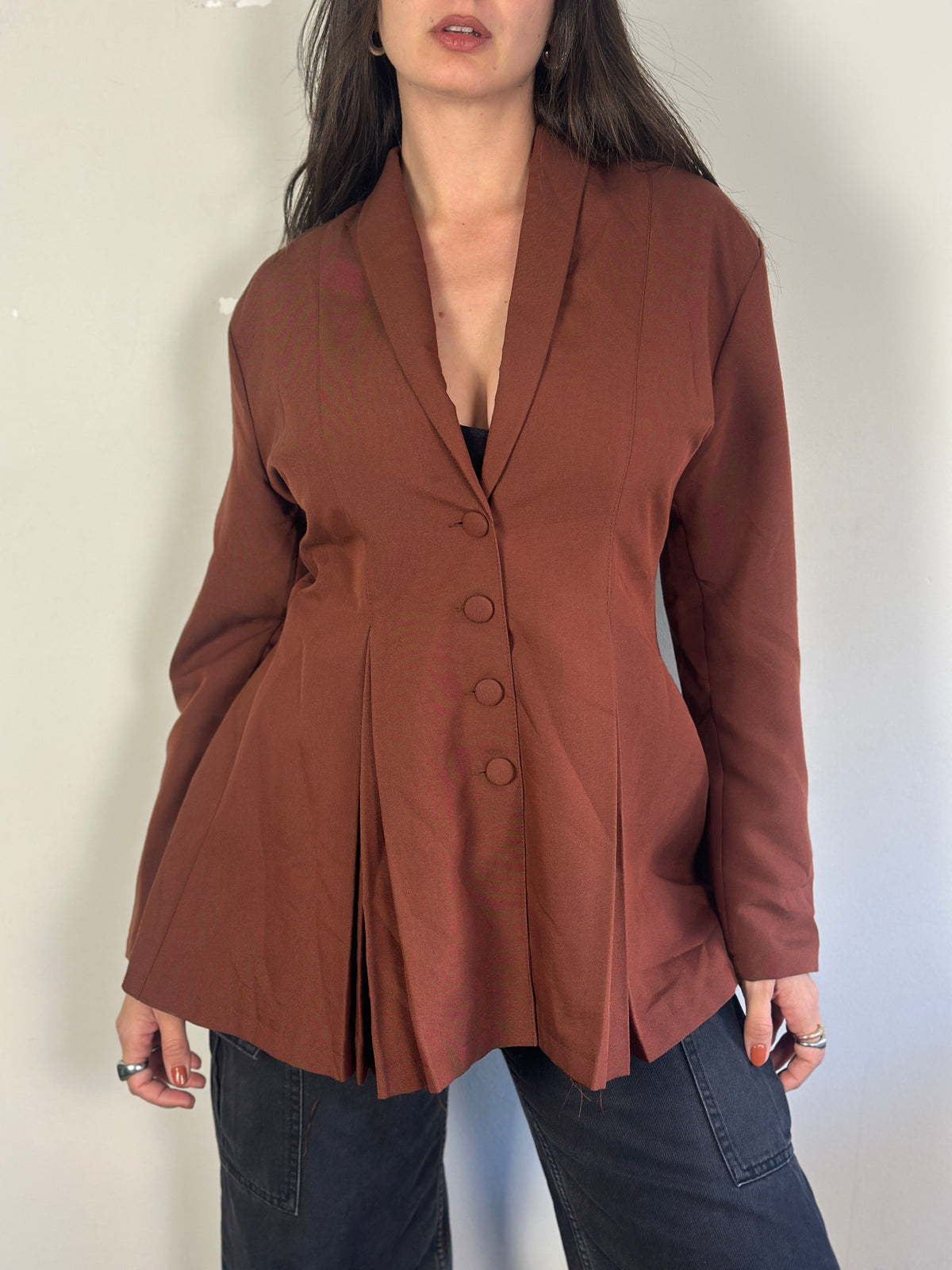 Vintage Pleated Blazer