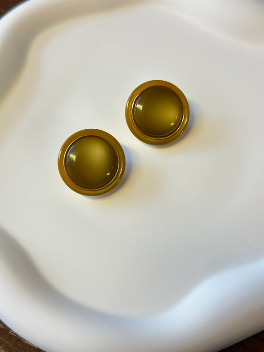 Olive Clip On Earrings