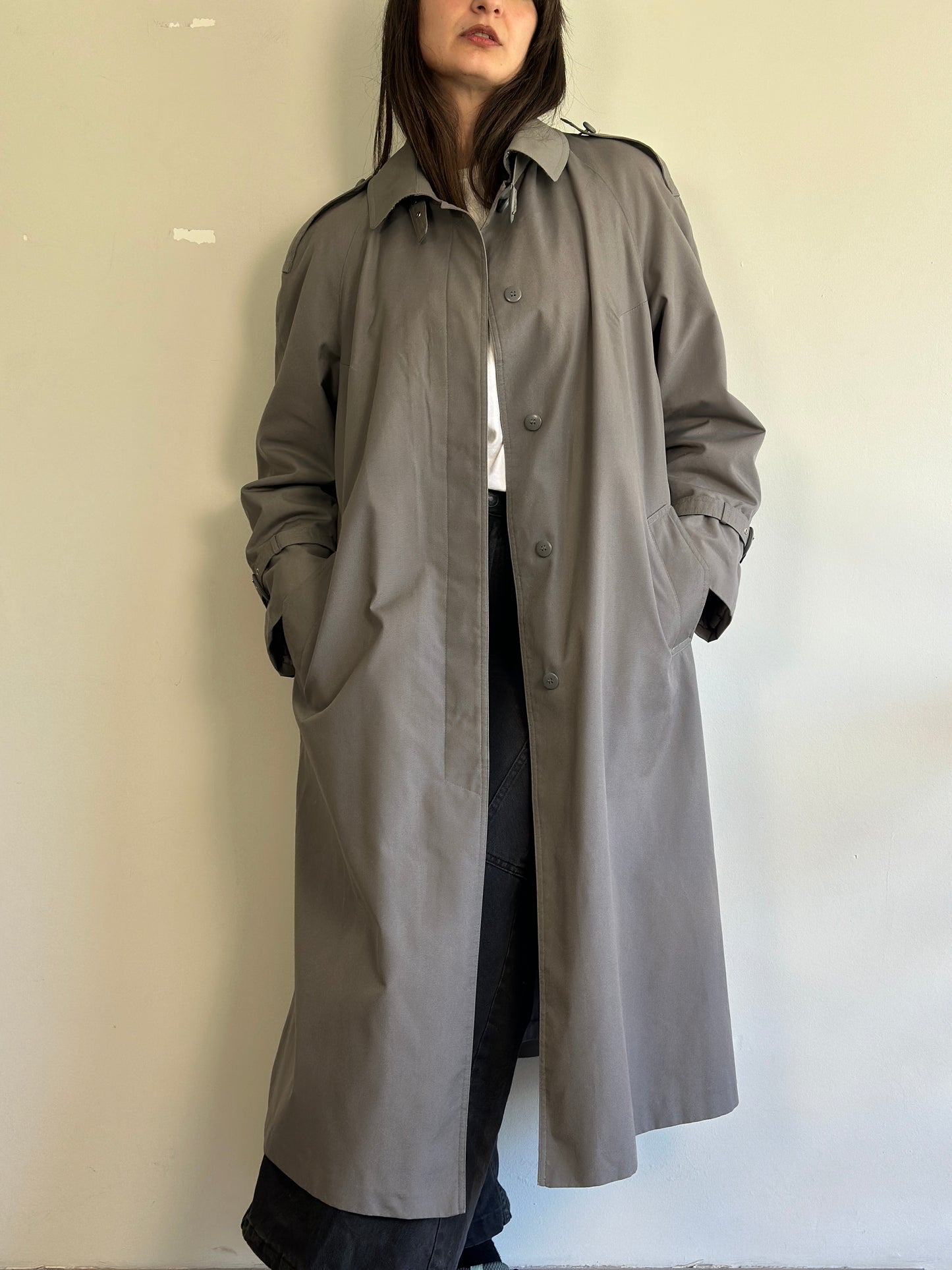 Vintage Grey Trench Coat