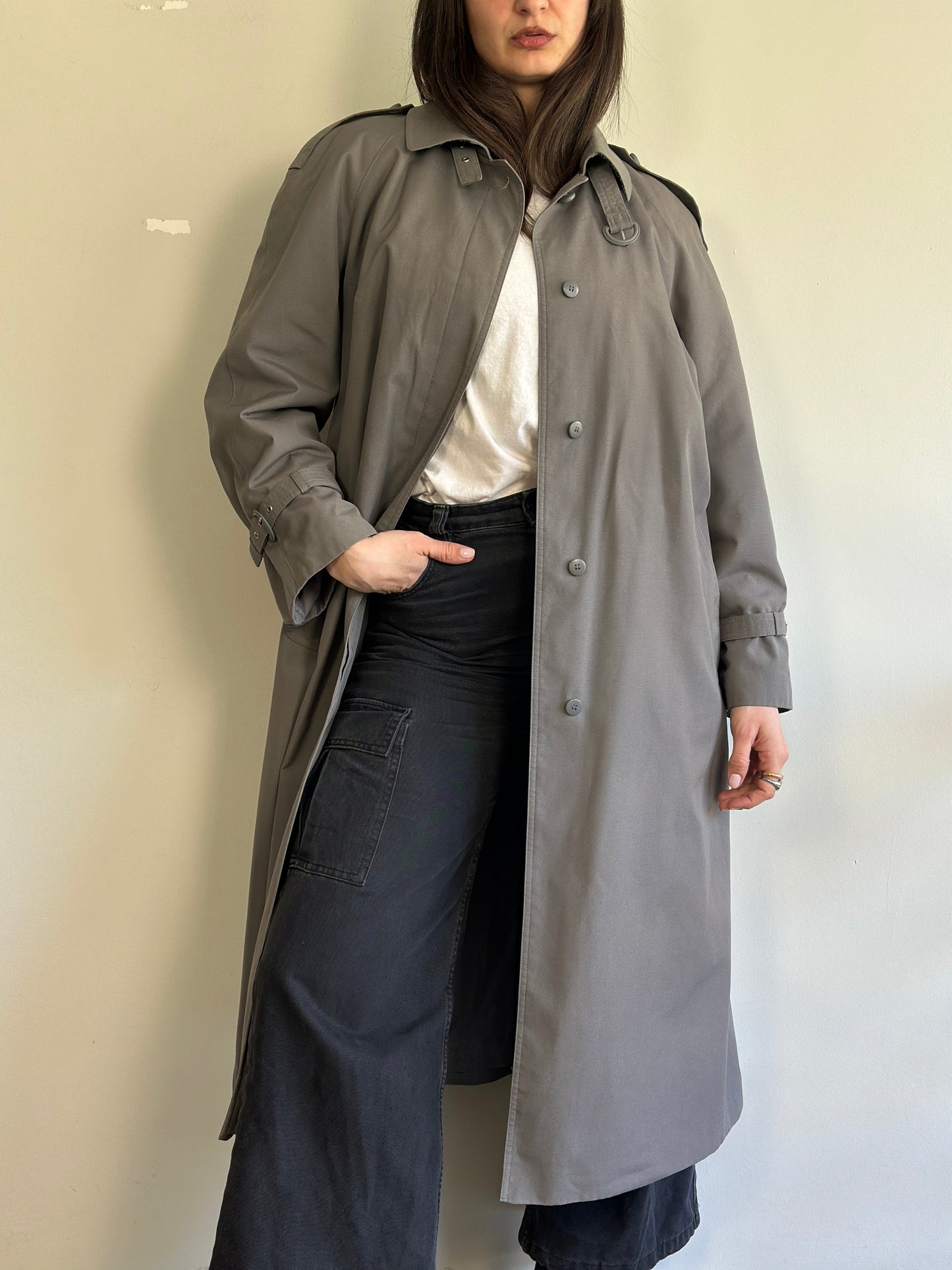 Vintage Grey Trench Coat