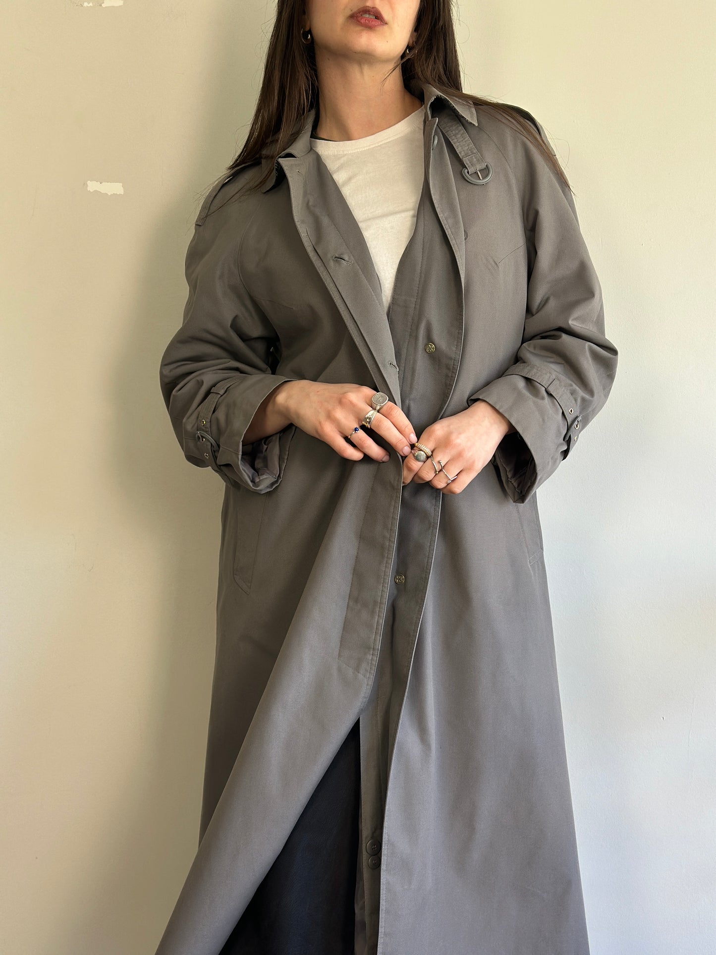 Vintage Grey Trench Coat
