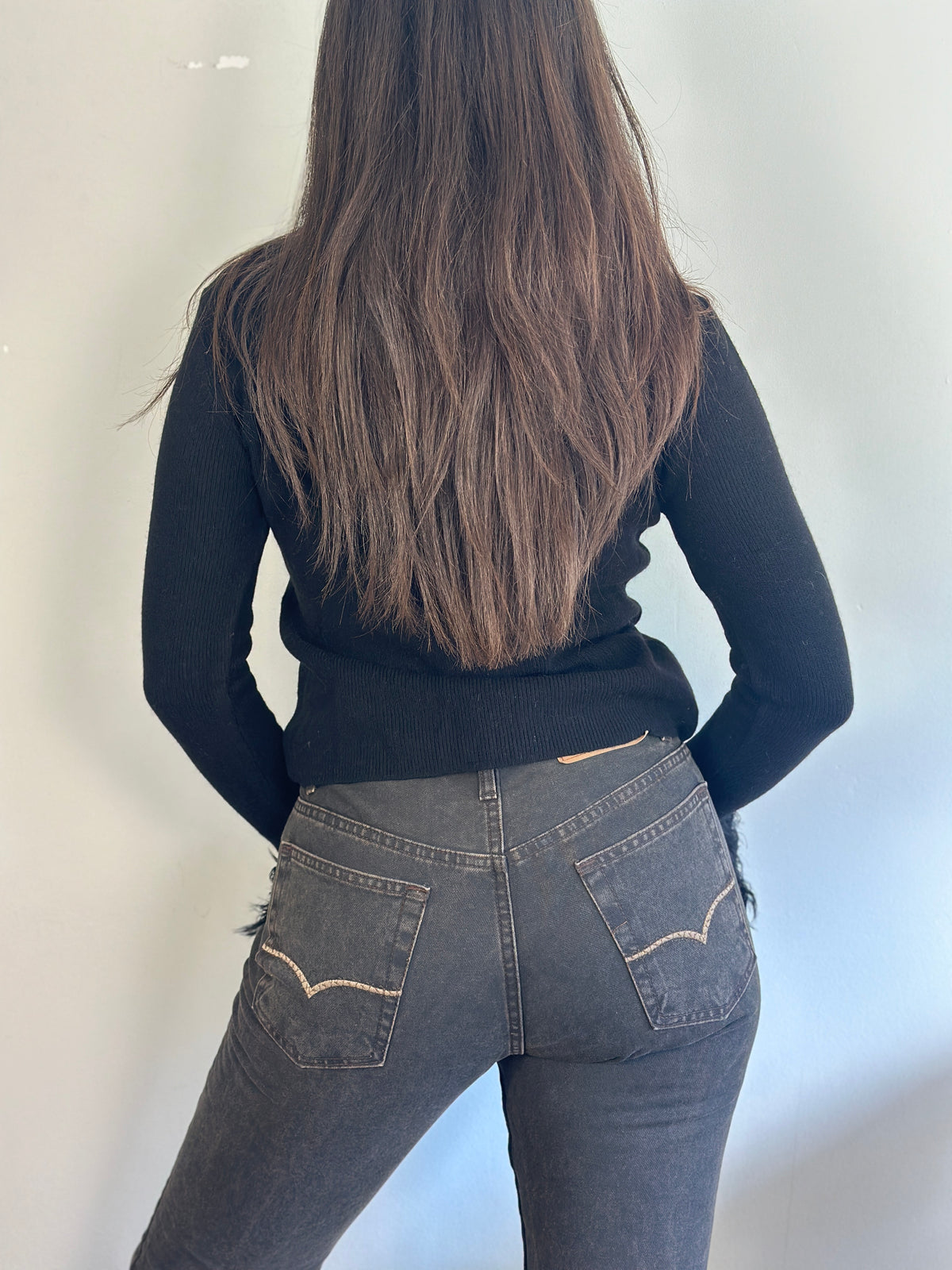 Vintage Sweater With Fur Details