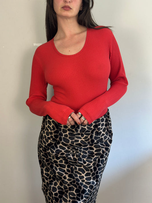 Red Longsleeve Bodysuit