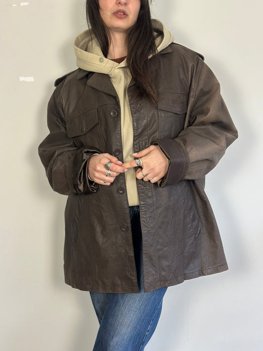 Mustang Dark Brown Leather Jacket