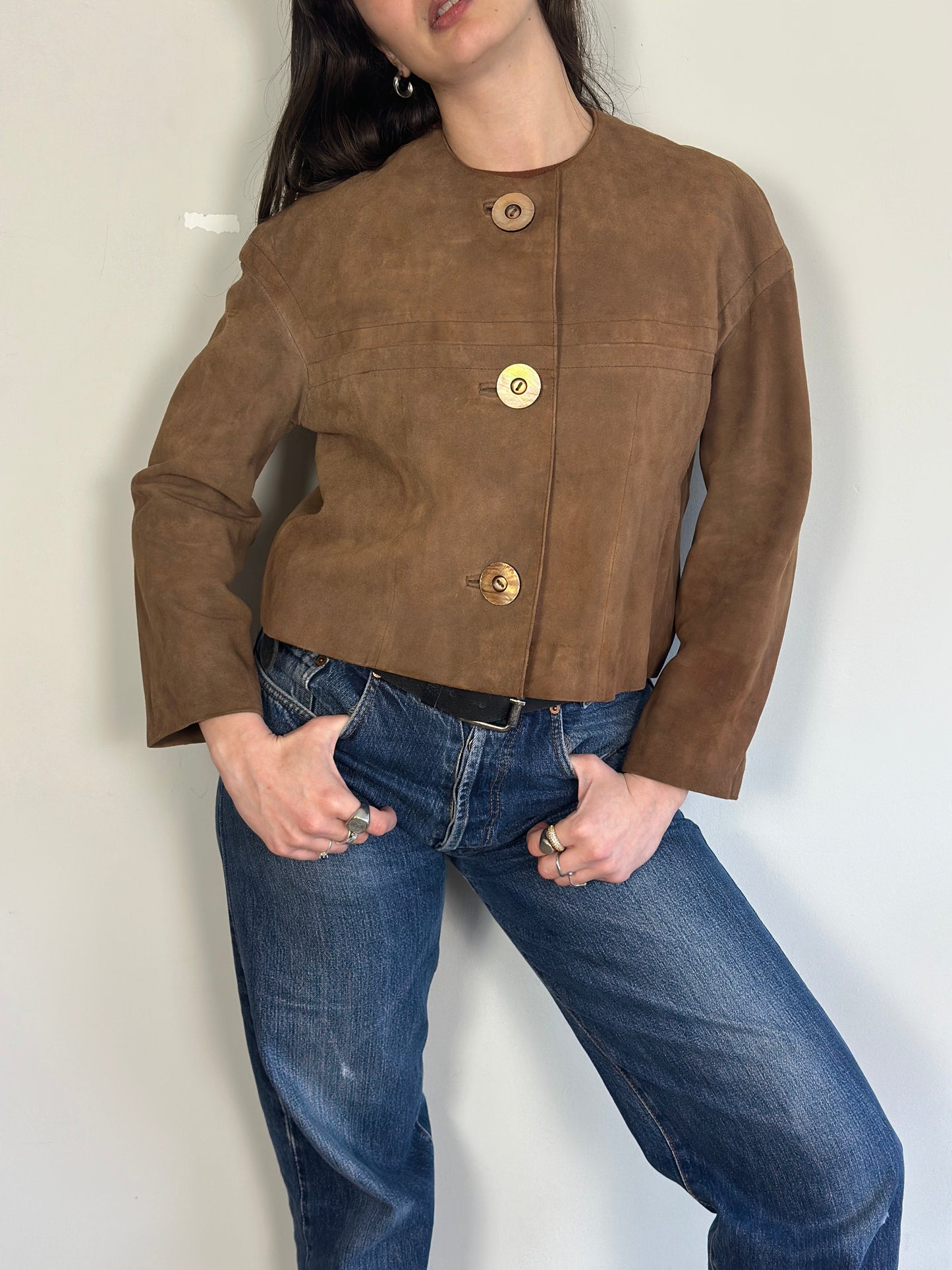 Vintage Suede Crop Jacket