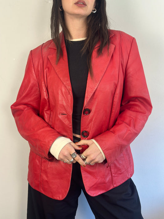 Vintage Red Leather Jacket