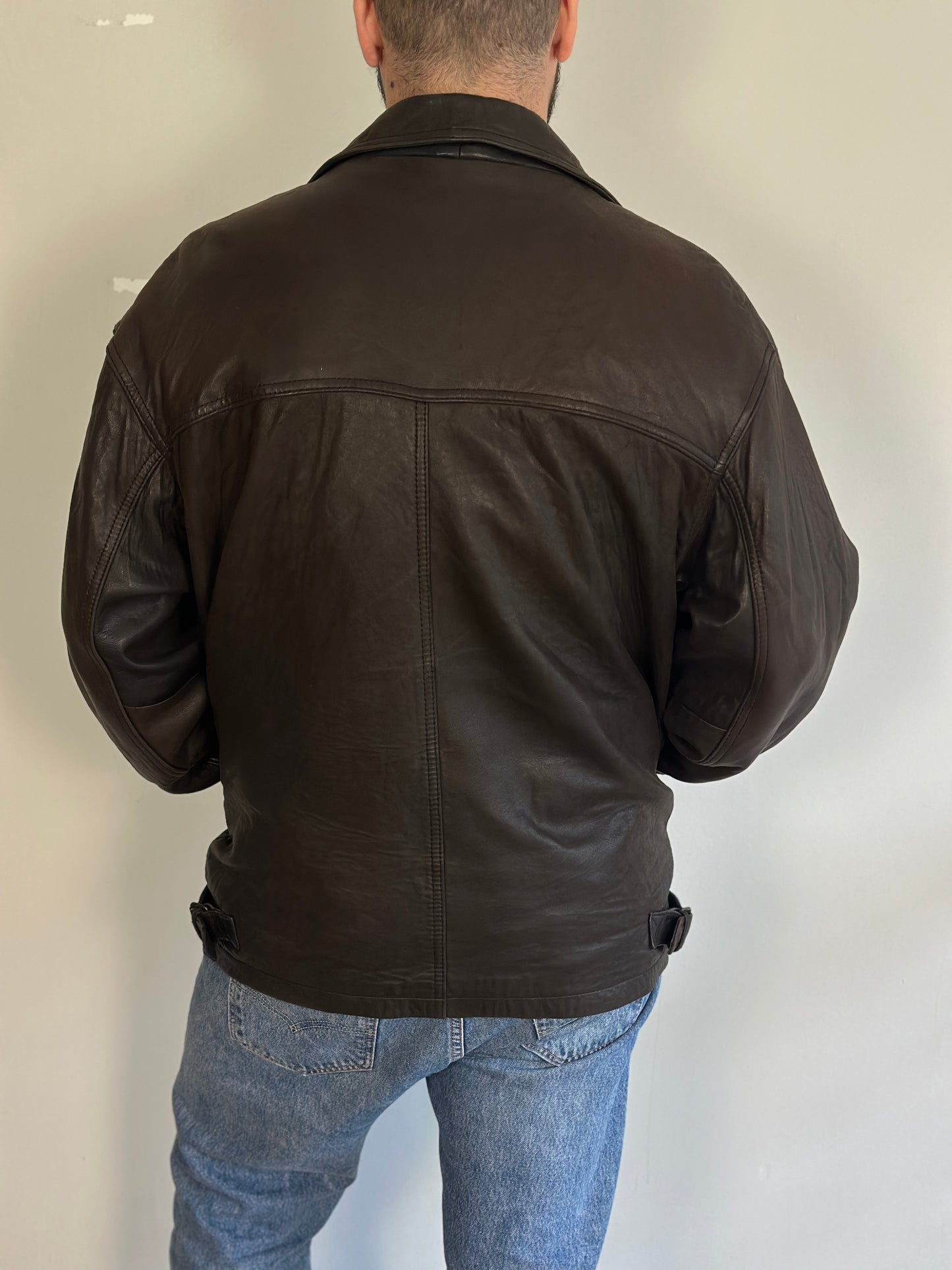 Vintage Dark Brown Leather Jacket