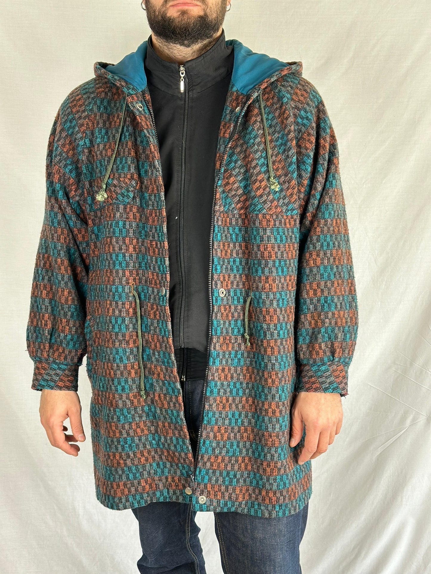 Patterned Unisex Vintage Coat