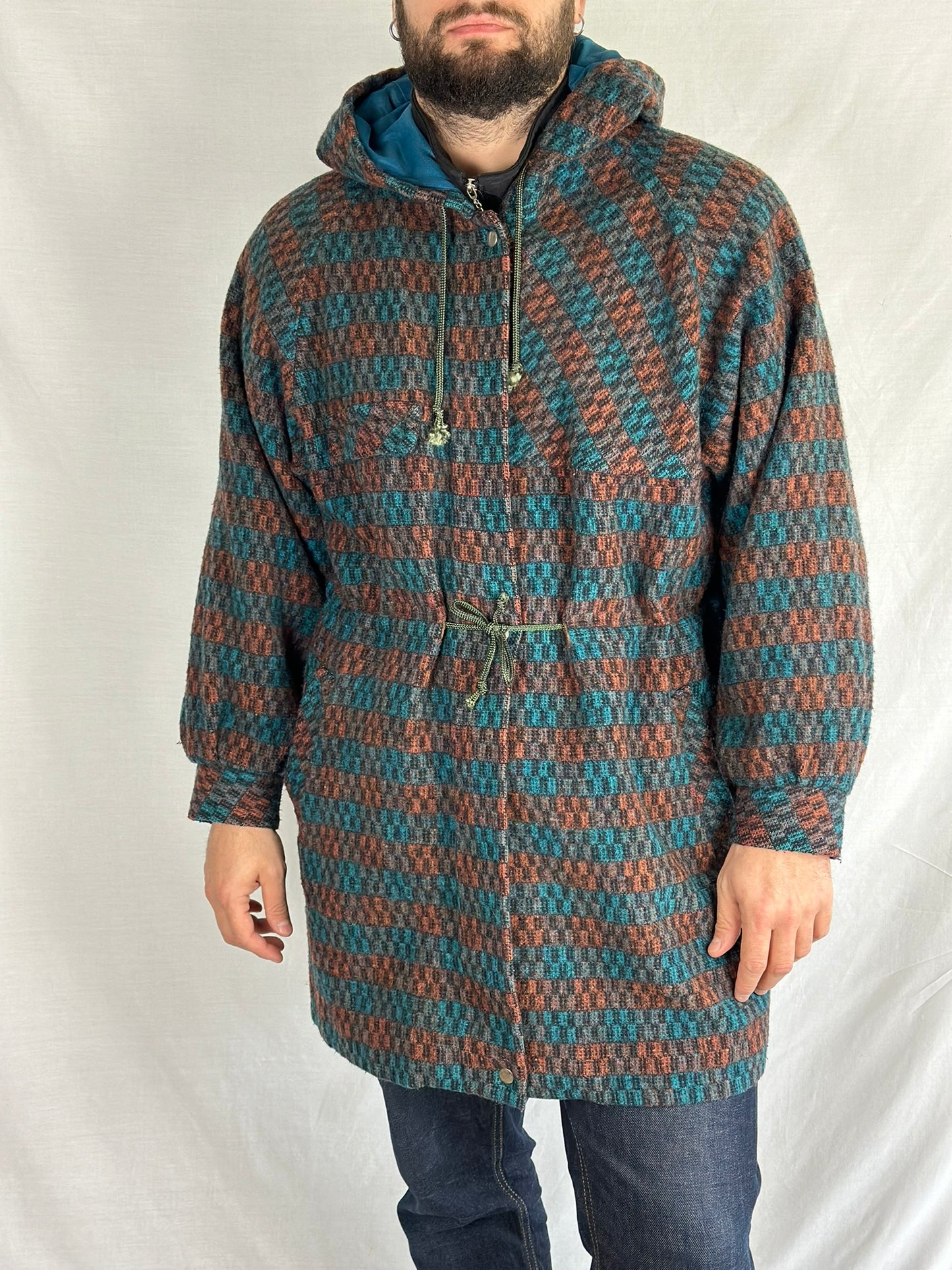 Patterned Unisex Vintage Coat