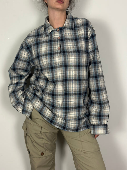 Vintage Plaid Shirt-blouse