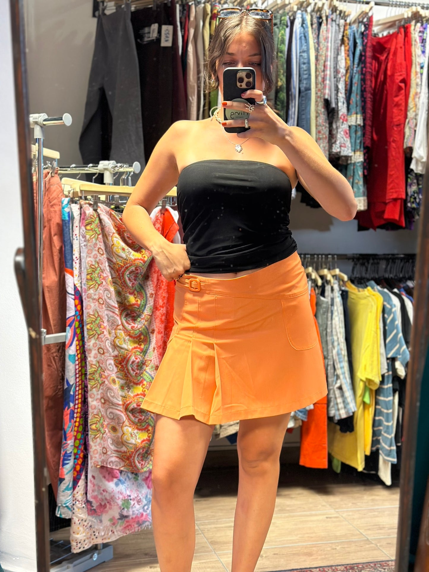 Orange Mini Skirt