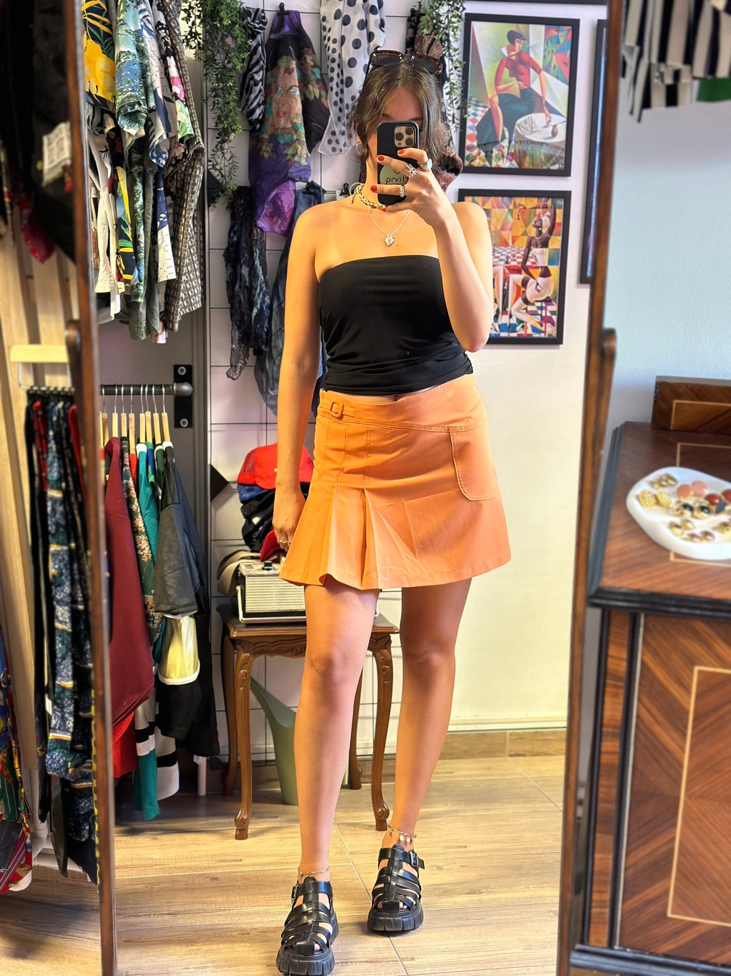 Orange Mini Skirt