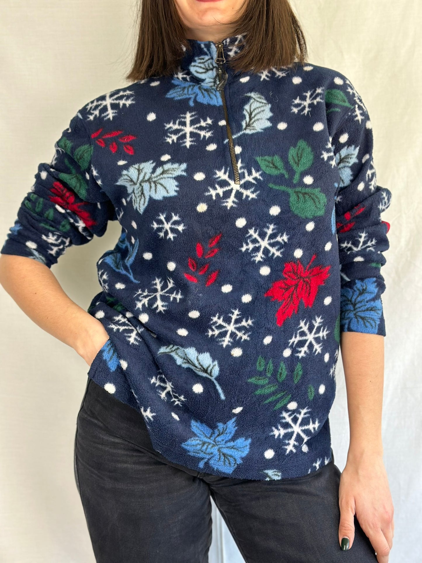 Patterned Half-zip fleece