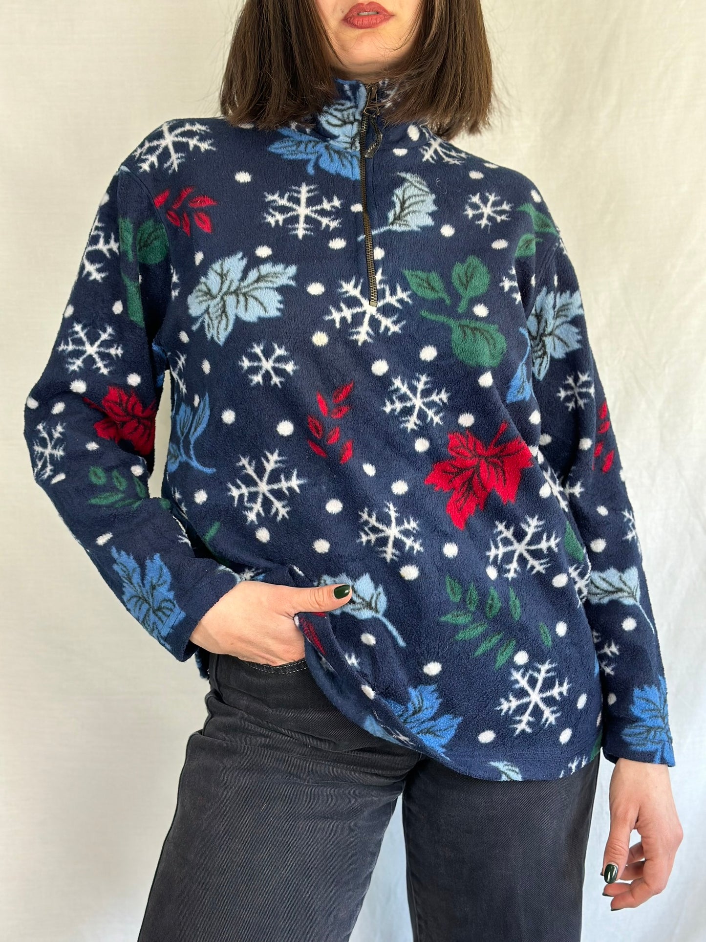 Patterned Half-zip fleece