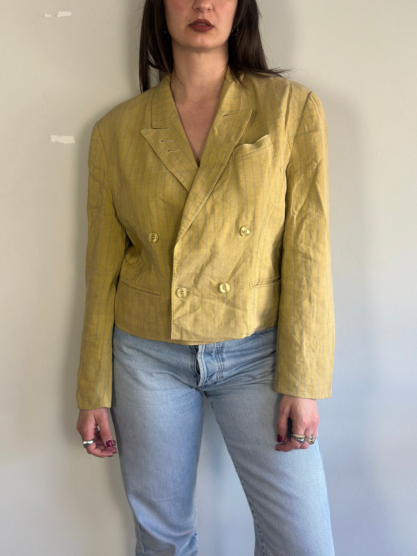 Striped Cropped Blazer