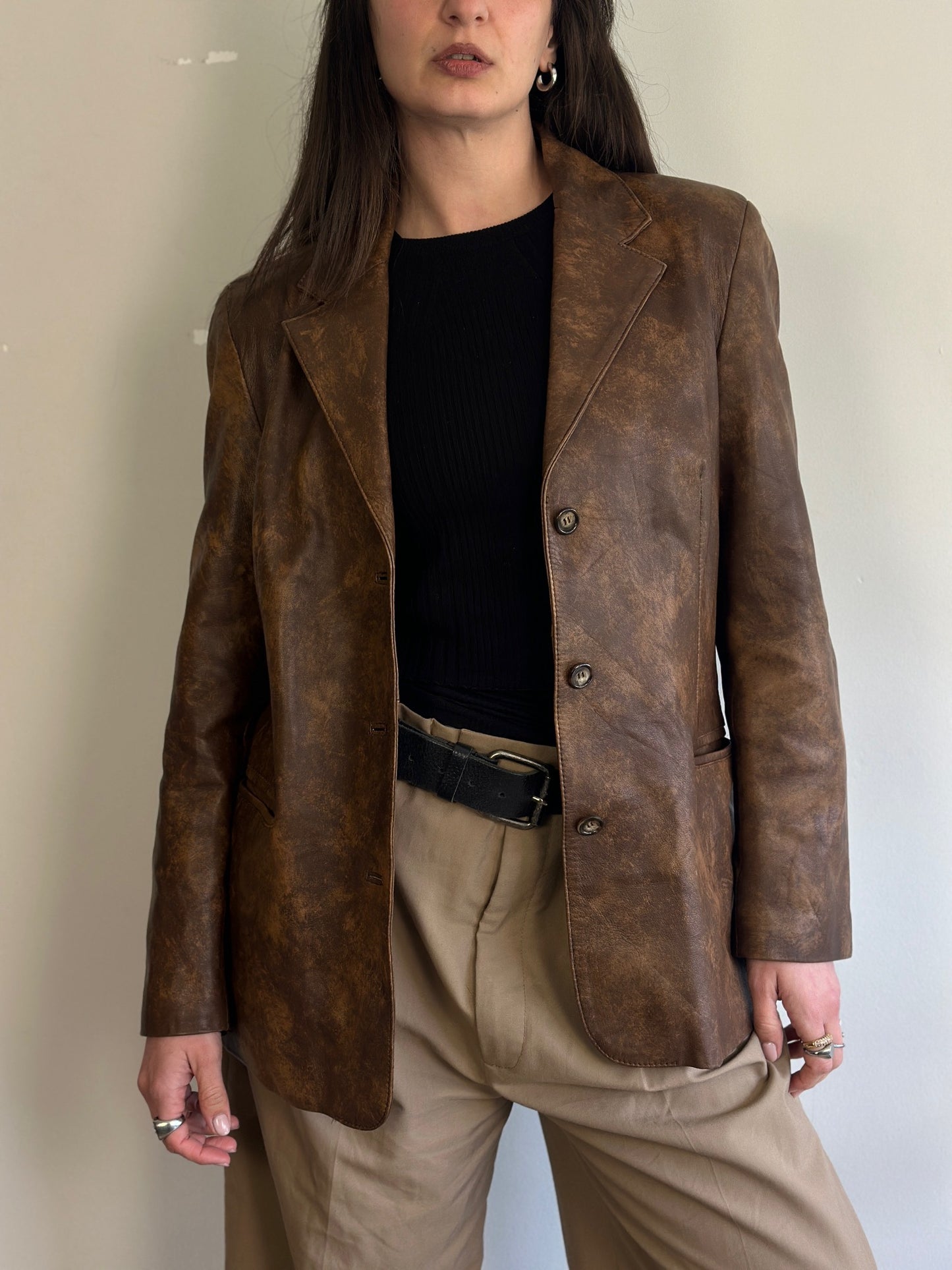 Vintage Leather Blazer